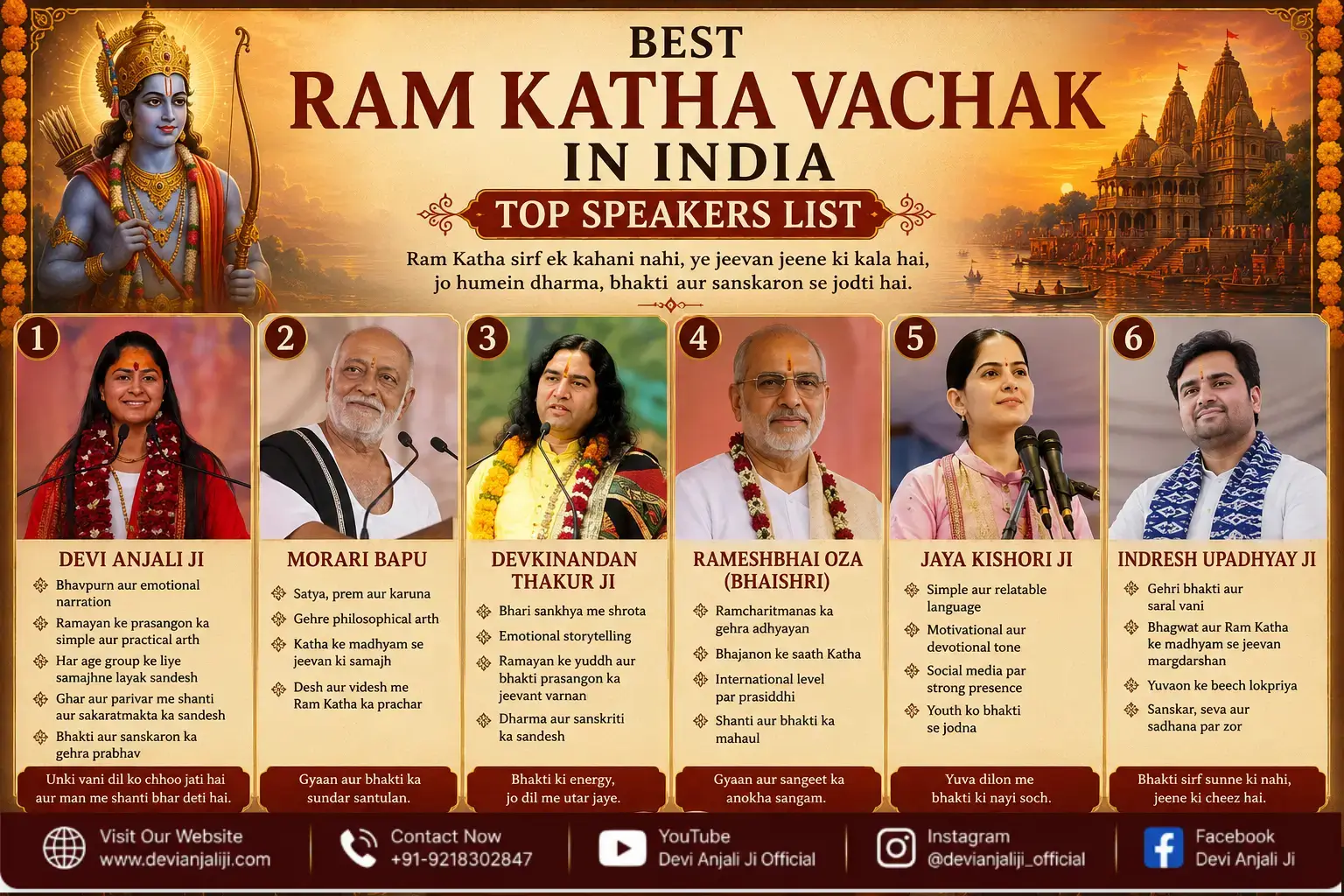 Best Ram Katha Vachak in India - Top Speakers List